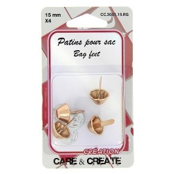 Pieds de sac 15mm cuivre rosé.