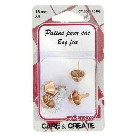 Pieds de sac 15mm cuivre rosé.