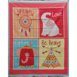 PANNEAU ELEPHANT ROSE