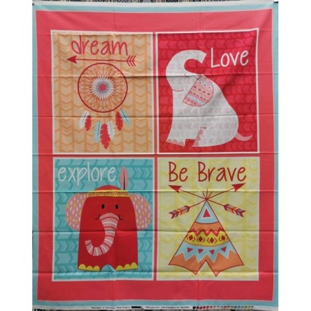 PANNEAU ELEPHANT ROSE