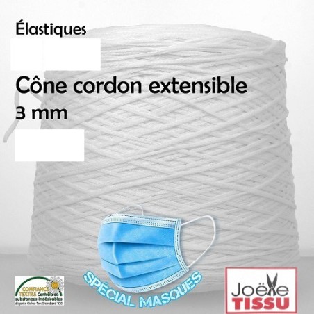 Élastique rond blanc spécial masque