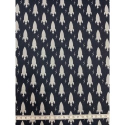 COTON 150 - Fusées blanches fond noir