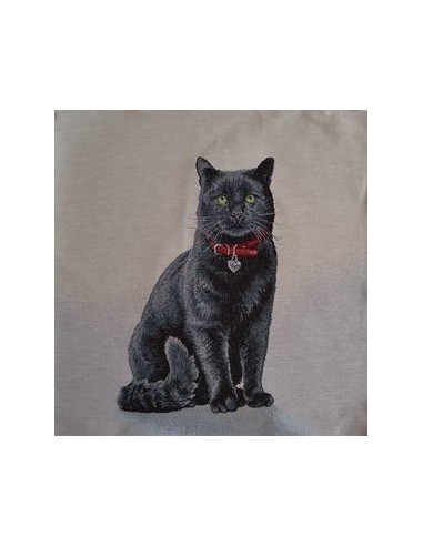 carré, jacquard, coussin, sac, animaux, chat noir