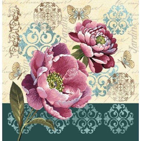 CARRÉ - Pivoines roses