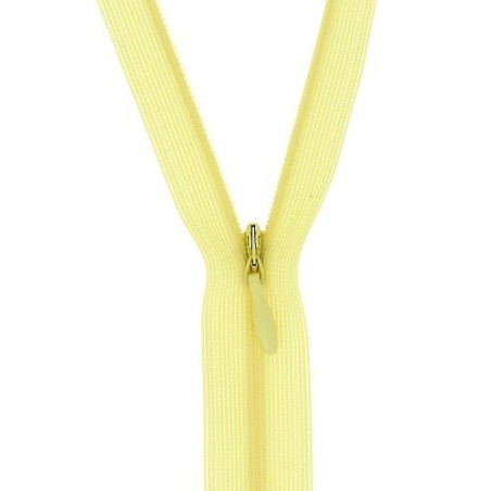 Mercerie - Fermeture éclair invisible jaune pâle