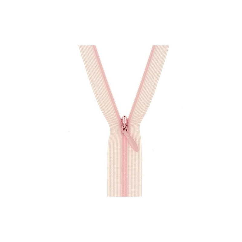 Mercerie - Fermeture éclair invisible rose pâle