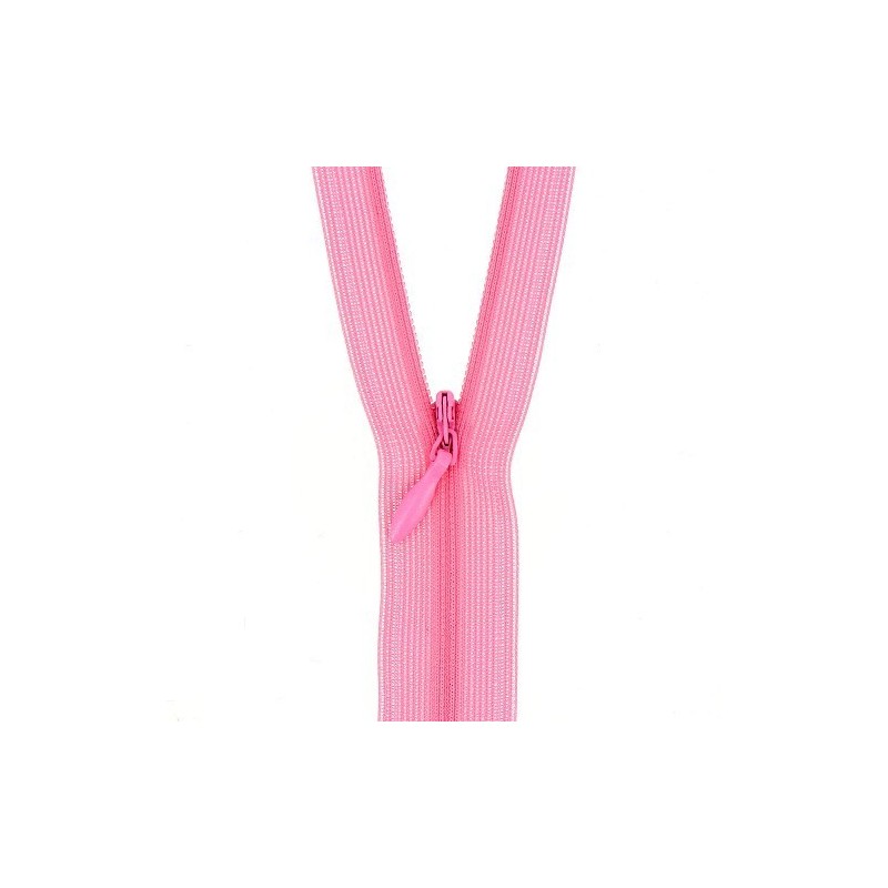 Mercerie - Fermeture éclair invisible rose