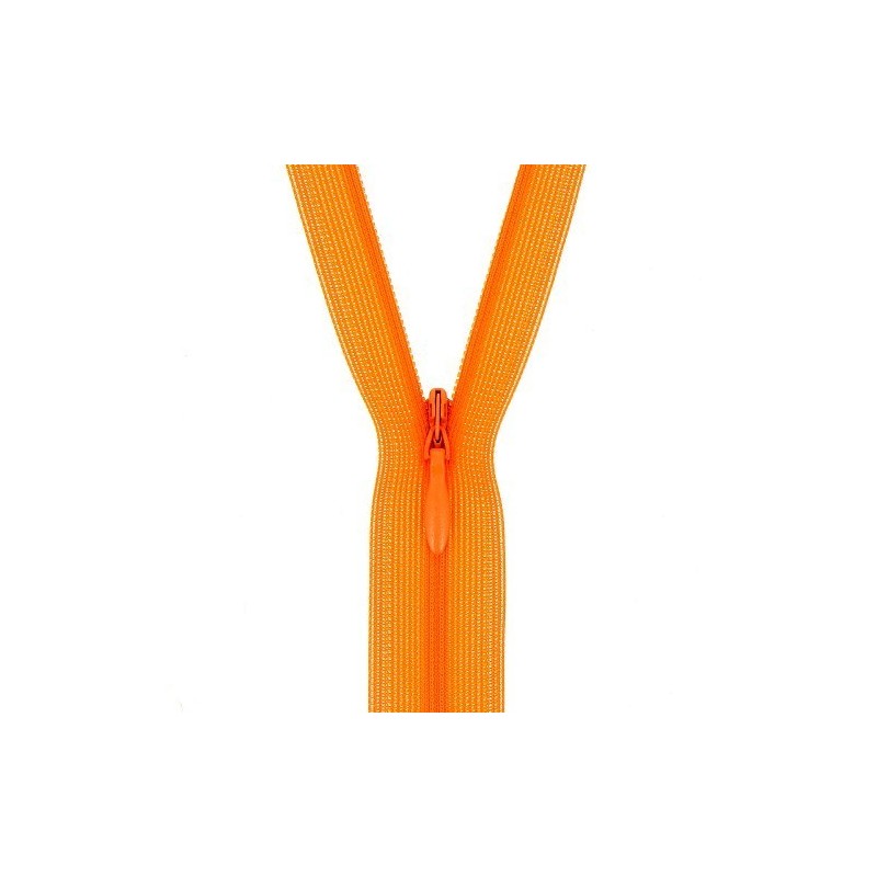 Mercerie - Fermeture éclair invisible orange