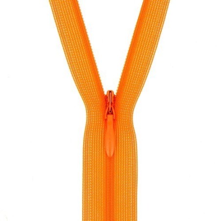 Mercerie - Fermeture éclair invisible orange
