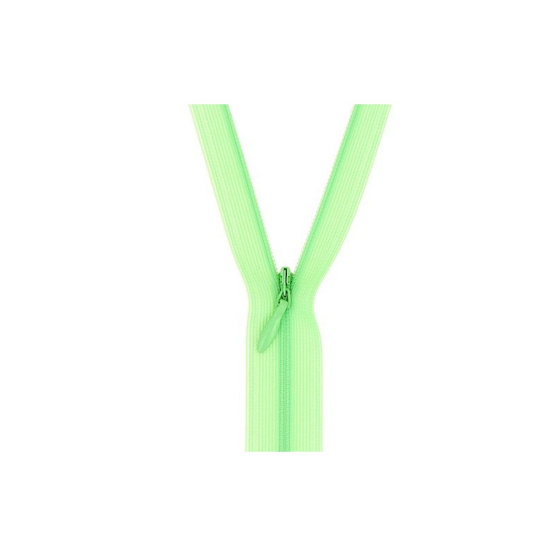 Mercerie - Fermeture éclair invisible vert pâle
