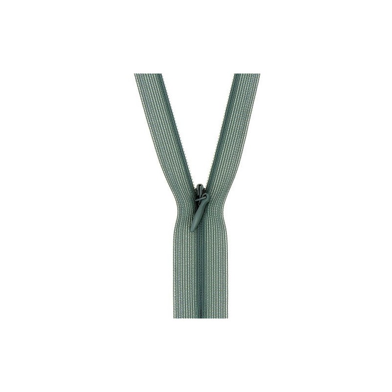 Mercerie - Fermeture éclair invisible gris vert