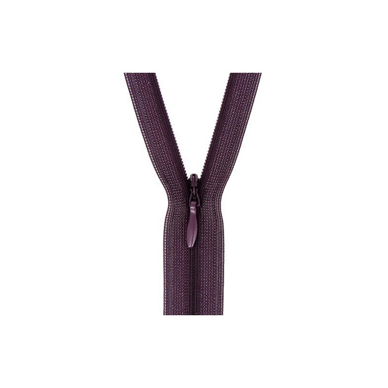 Mercerie - Fermeture éclair invisible violet foncé