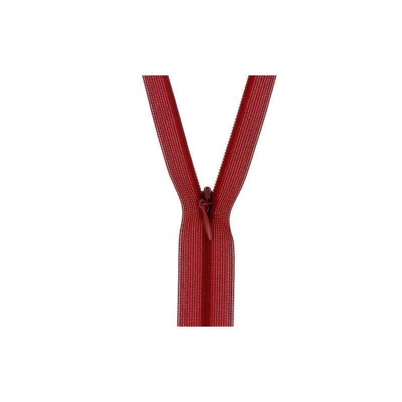 Mercerie - Fermeture éclair invisible rouge