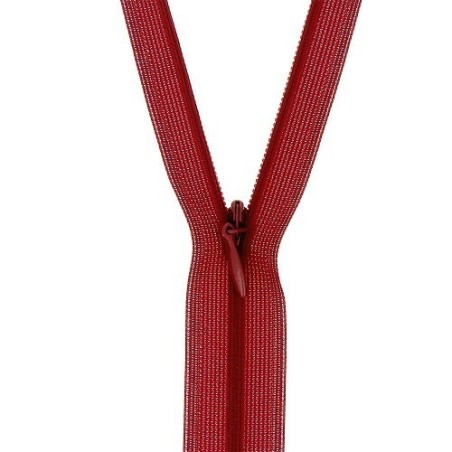 Mercerie - Fermeture éclair invisible rouge