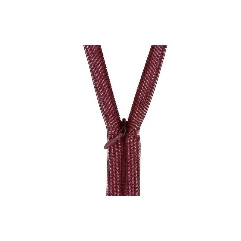 Mercerie - Fermeture éclair invisible bordeaux