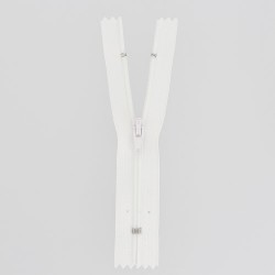 Fermeture éclair blanche non séparable