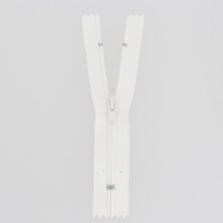 Fermeture éclair blanche non séparable