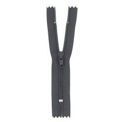 Fermeture éclair gris foncé non séparable