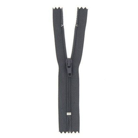 Fermeture éclair gris foncé non séparable