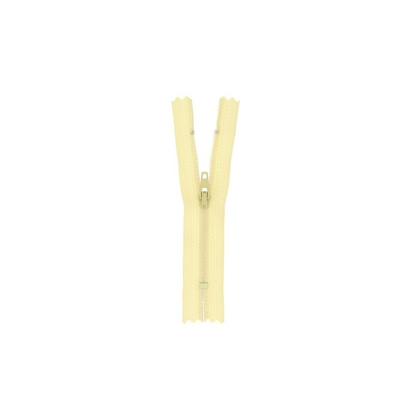 Fermeture a glissiere jaune pâle