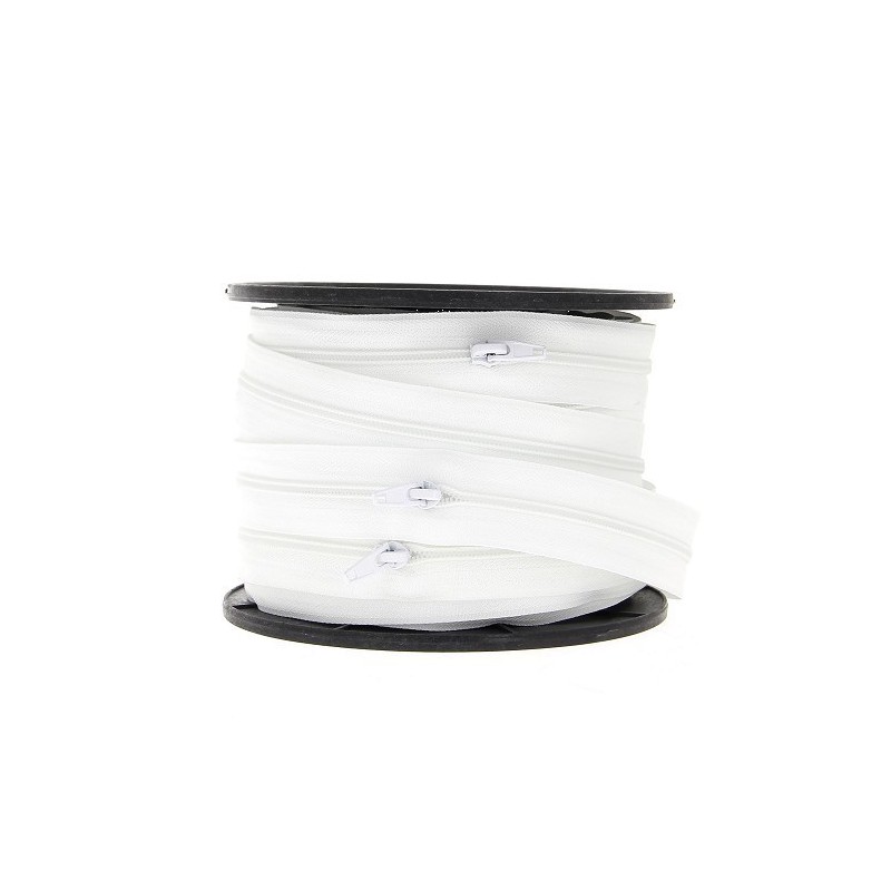 Fermeture a glissiere au metre blanche