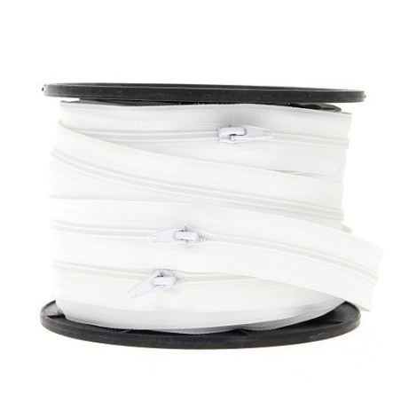 Fermeture a glissiere au metre blanche