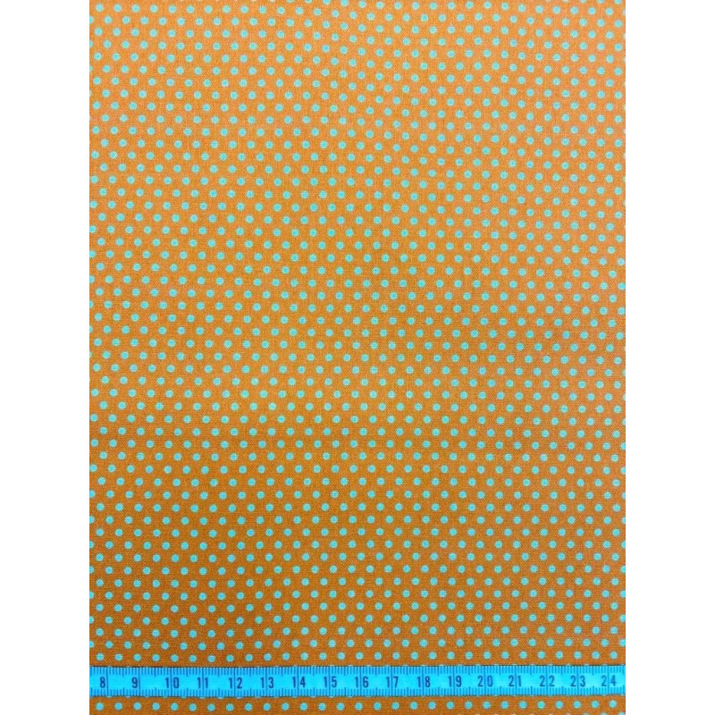 Coton 150 - Pois blancs sur orange