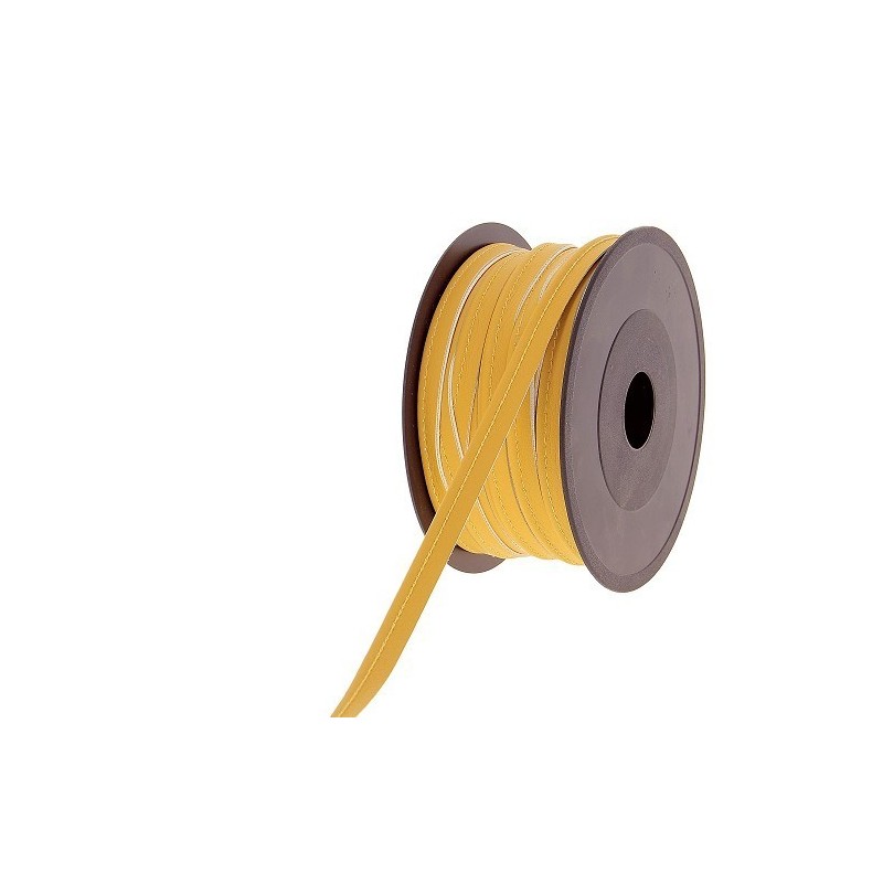 Mercerie - Passepoil simili cuir moutarde 10mm