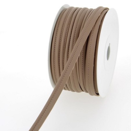 Mercerie - Passepoil simili cuir marron glacé 10mm