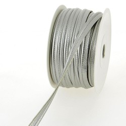 Mercerie - Passepoil simili cuir argenté 10mm