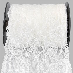 Mercerie - Dentelle nylon extensible 165mm blanche