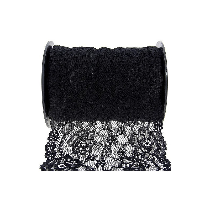 Mercerie - Dentelle nylon extensible 165mm noire