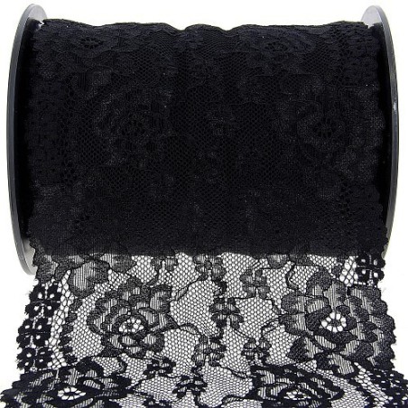 Mercerie - Dentelle nylon extensible 165mm noire