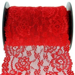 Mercerie - Dentelle nylon extensible 165mm rouge