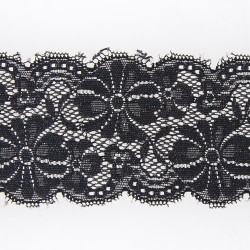 Mercerie - Dentelle nylon extensible 65mm noire