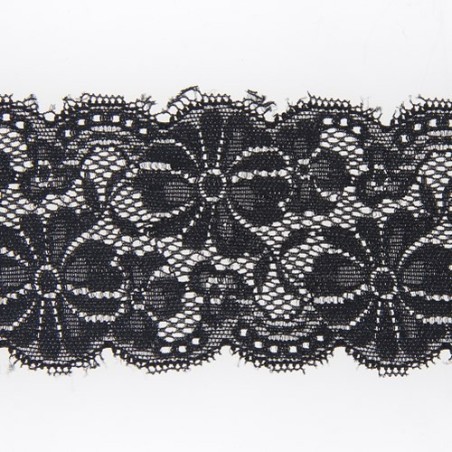 Mercerie - Dentelle nylon extensible 65mm noire