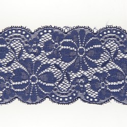 Mercerie - Dentelle nylon extensible 65mm bleue marine