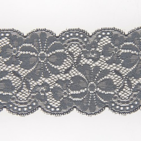 Mercerie - Dentelle nylon extensible 65mm grise