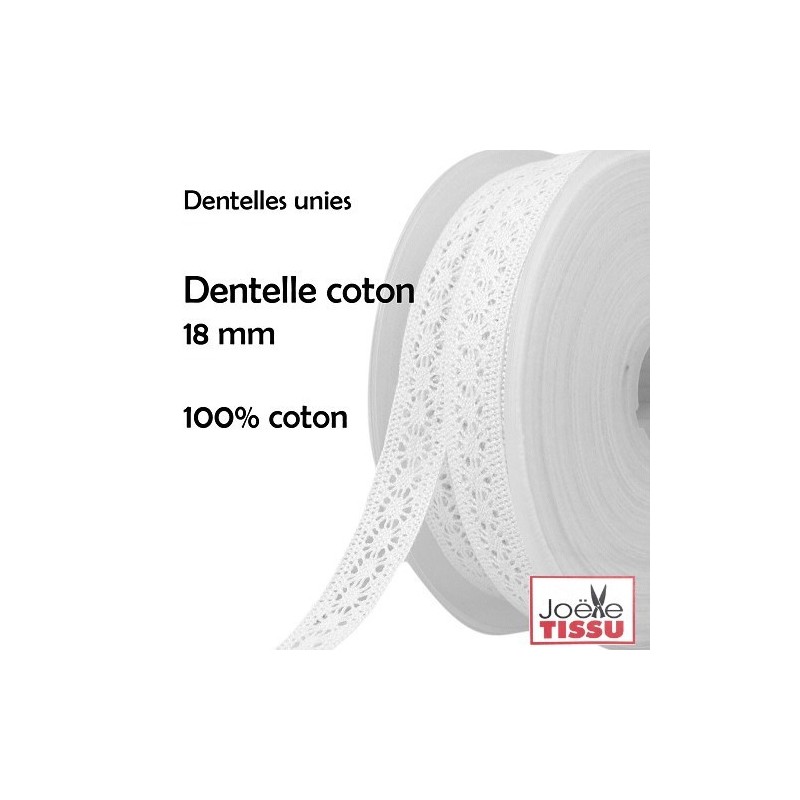 Mercerie - Dentelle coton blanche 18mm