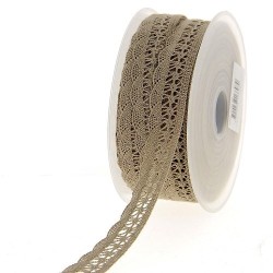 Mercerie - Dentelle coton marron claire 20mm