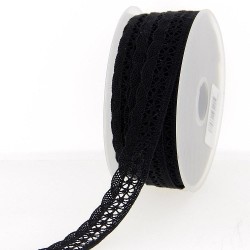 Mercerie - Dentelle coton noire 20mm