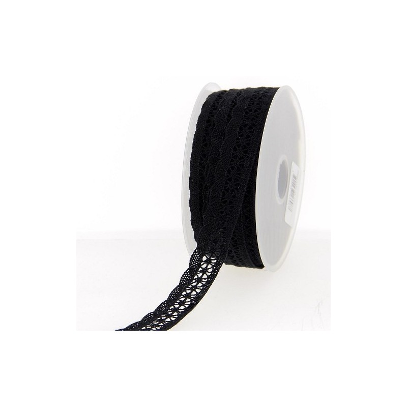 Mercerie - Dentelle coton noire 20mm
