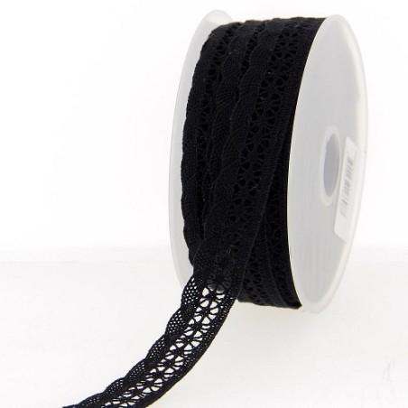 Mercerie - Dentelle coton noire 20mm