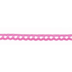 Mercerie - Dentelle coton rose bonbon 10mm