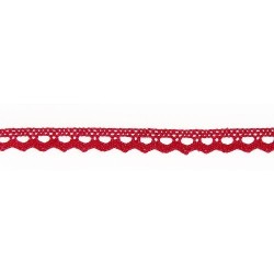 Mercerie - Dentelle coton rose rouge 10mm