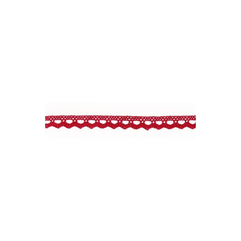Mercerie - Dentelle coton rose rouge 10mm