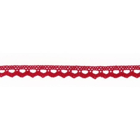 Mercerie - Dentelle coton rose rouge 10mm