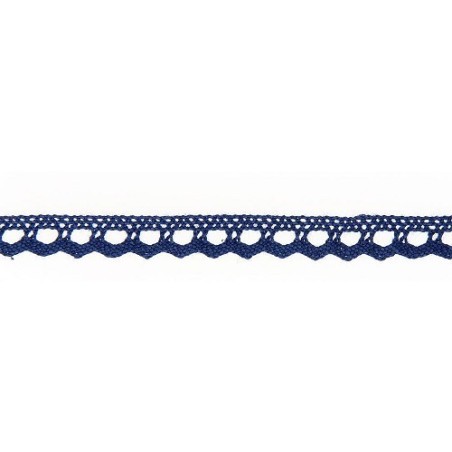 Mercerie - Dentelle coton bleue marine 10mm