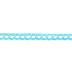 Mercerie - Dentelle coton turquoise 10mm