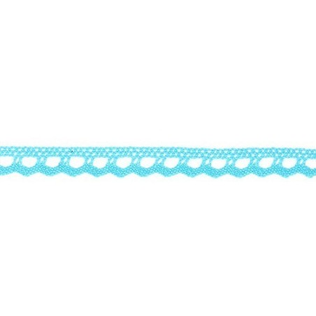 Mercerie - Dentelle coton turquoise 10mm